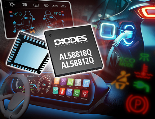 Diodes 公司的 I2C/SPI 可编程 18/12 通道线性 LED 驱动器通过数字混色简化动态汽车照明应用